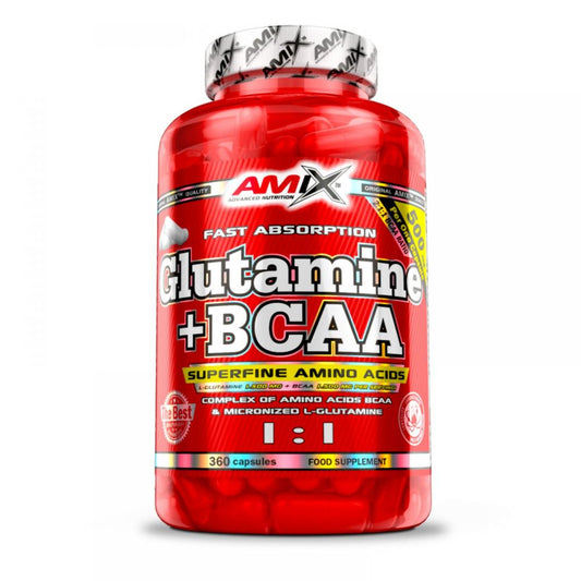 Glutamina + Bcaa´s Aminoácidos Ramificados 360 Caps